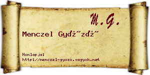 Menczel Győző névjegykártya